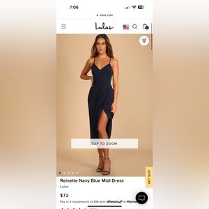 Lulus Navy Blue Reinette Dress
